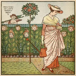 How Does My Ladys Garden Grow, od Walter Cranes Painting Book, pub. 1889
